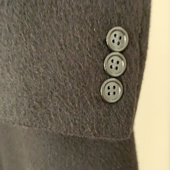 Men’s Cashmere top coat mink collar, black, vent in back - Picture 3 of 6